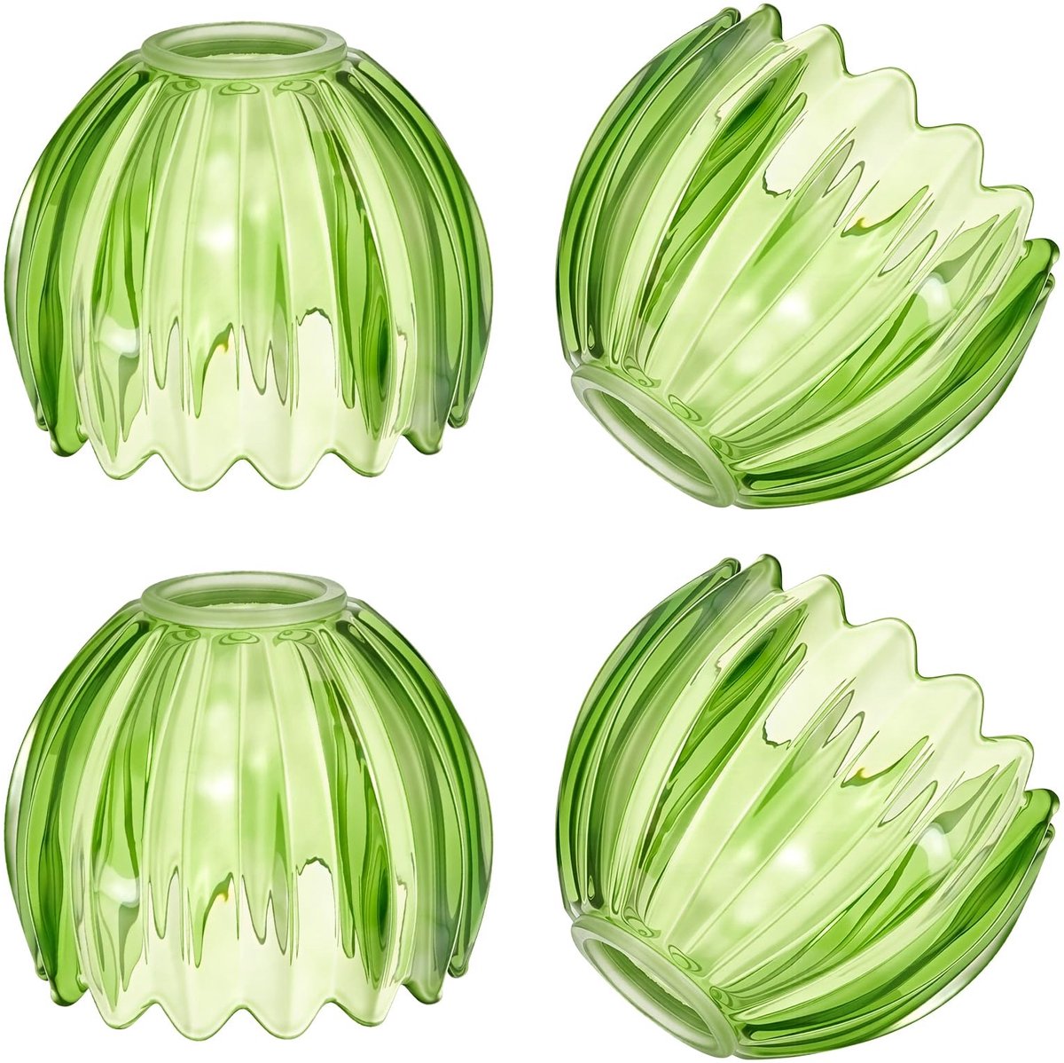 Omgoods - Set van 4 Tulpenlampenkappen van Glas