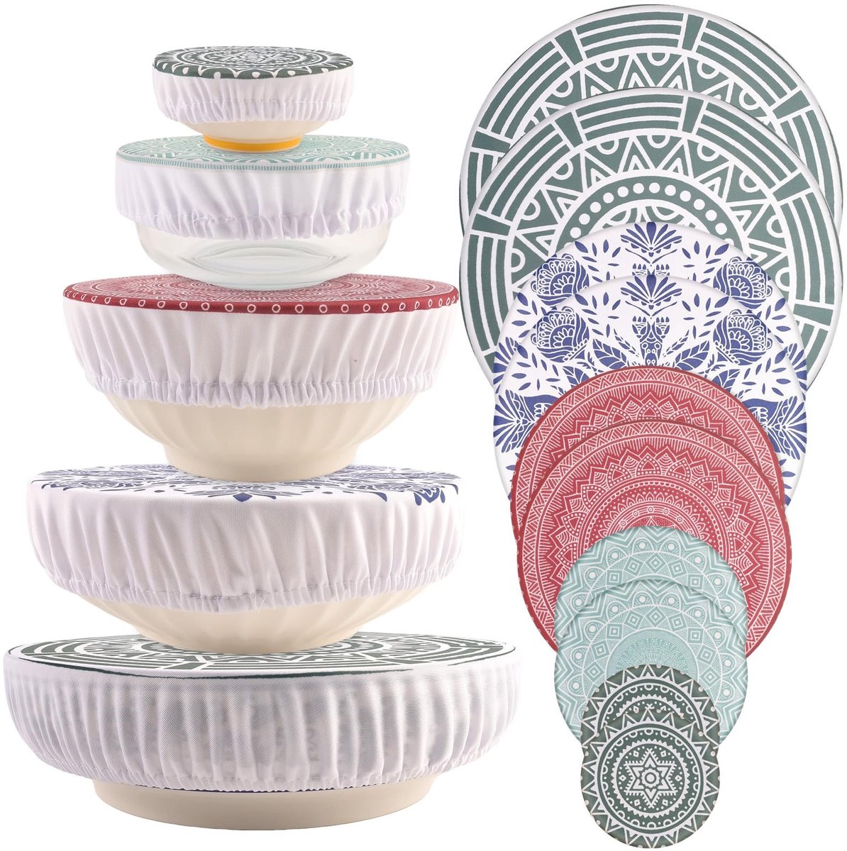 Omgoods - Herbruikbare Elastische Voedselcovers Set van 10