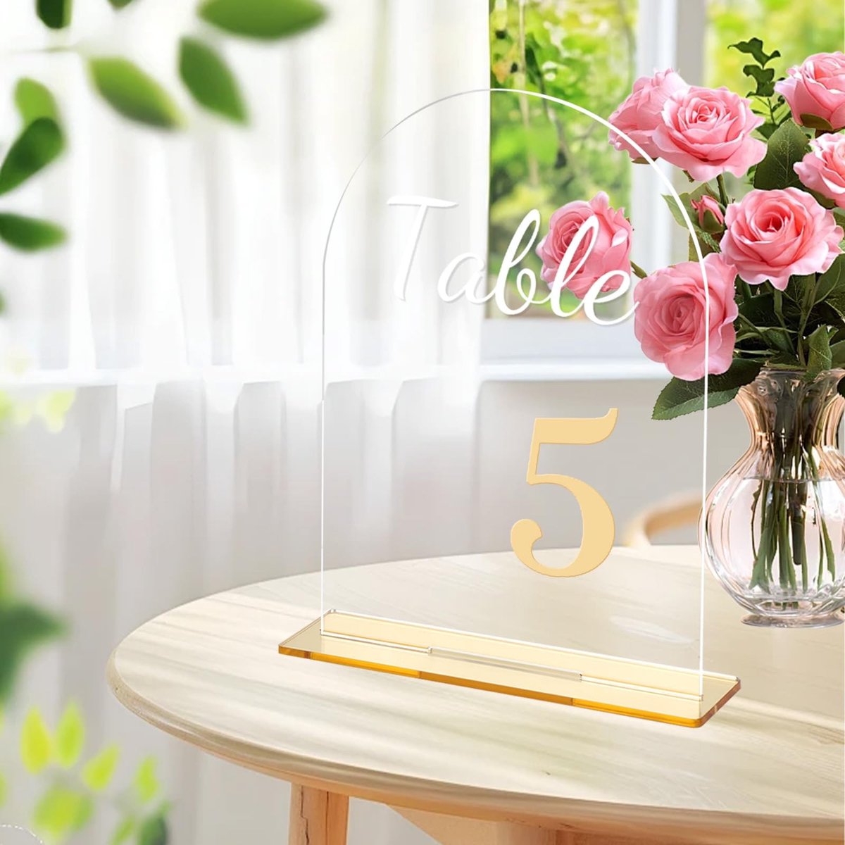 Omgoods - Set van 20 Transparante Tafelnummerhouders 14 x 17.8 cm