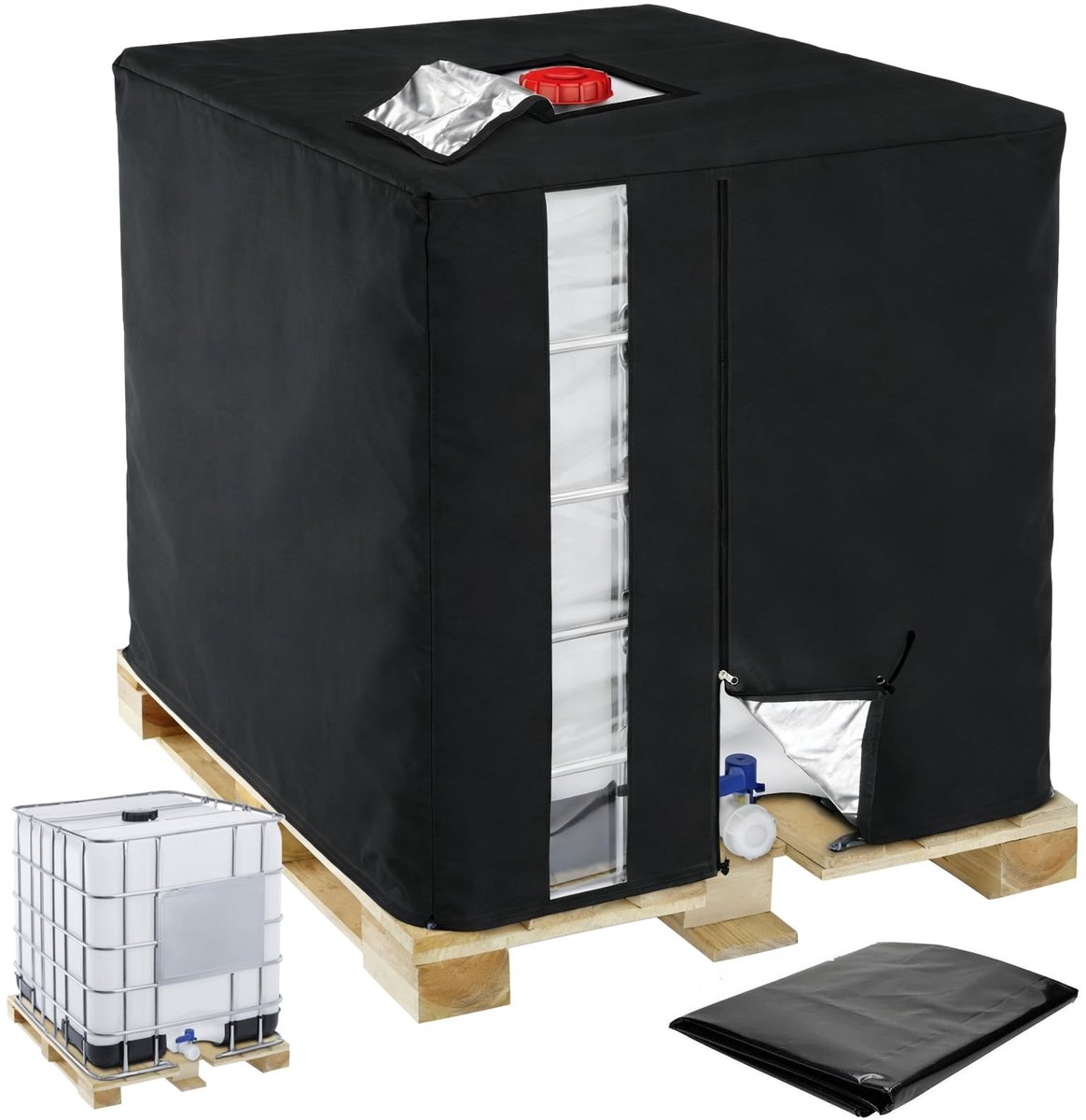 Omgoods - Tankafdekking - UV-bestendig Afdekzeil voor 1000 Liter Watertank