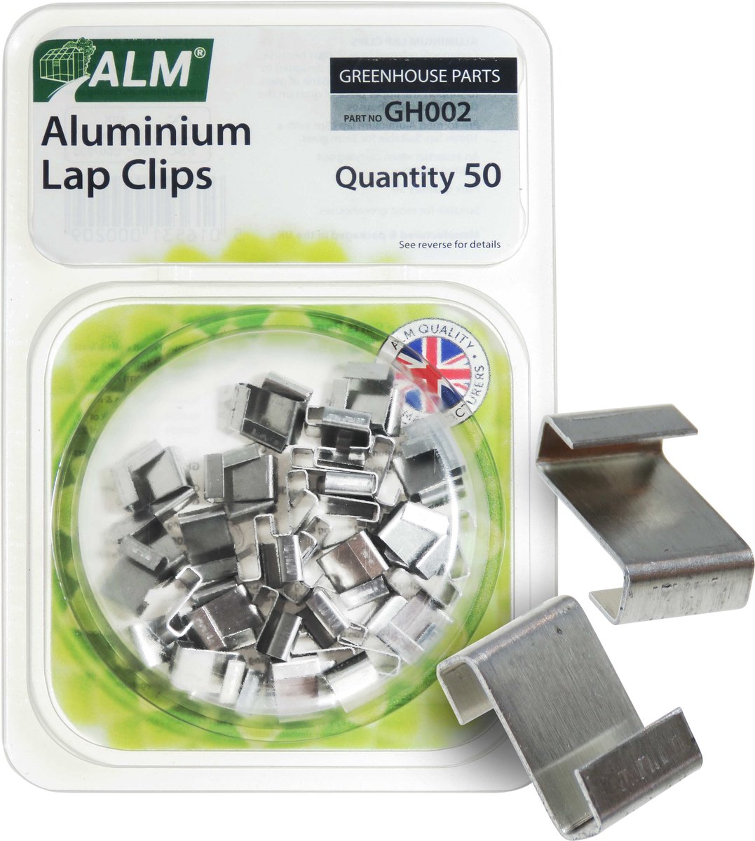 ALM z clips voor tuinkas - set van 50 stuks - glasklemmen - kasklemmen - bevestigingsclip - glashaken voor glas van serre broeikas kweekkas