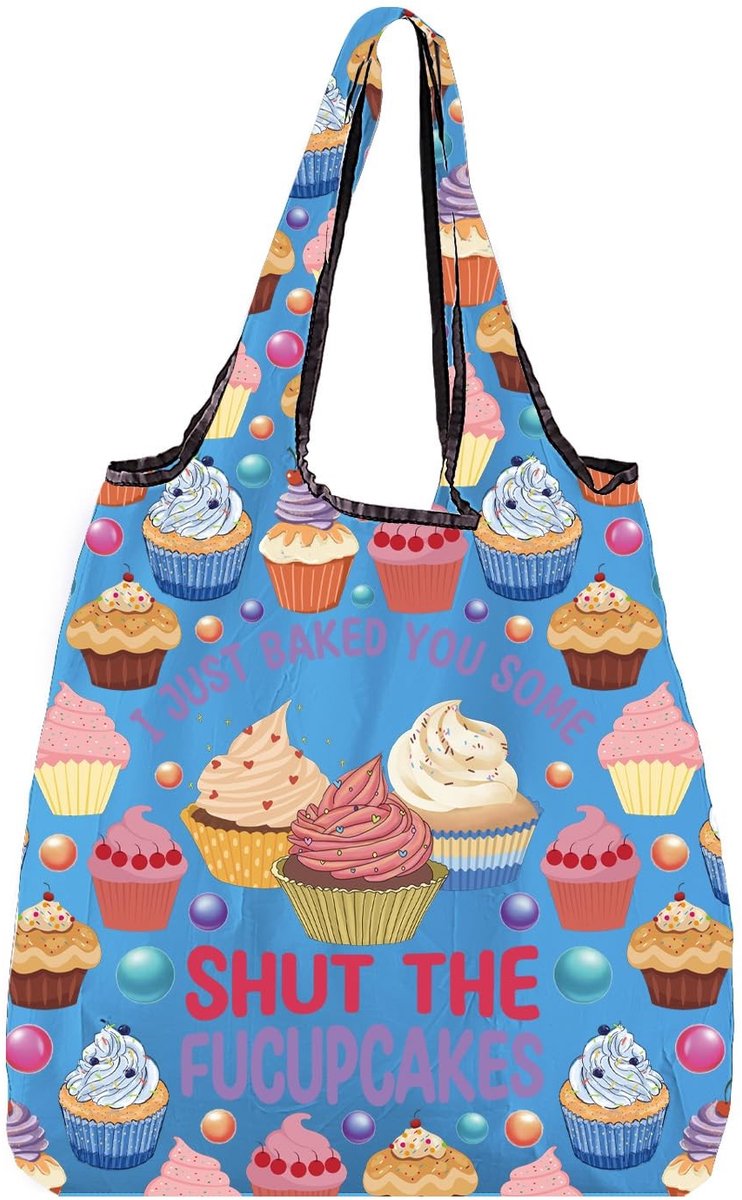 Omgoods - Opvouwbare Boodschappentas met Cupcake Ontwerp