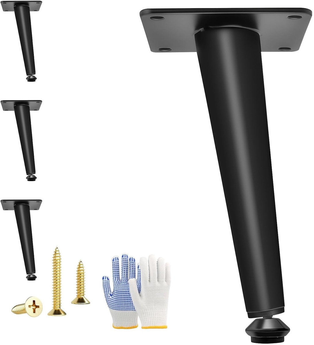 Omgoods - Set van 4 Metalen Meubelpoten van 15 cm voor Kasten en Tafels