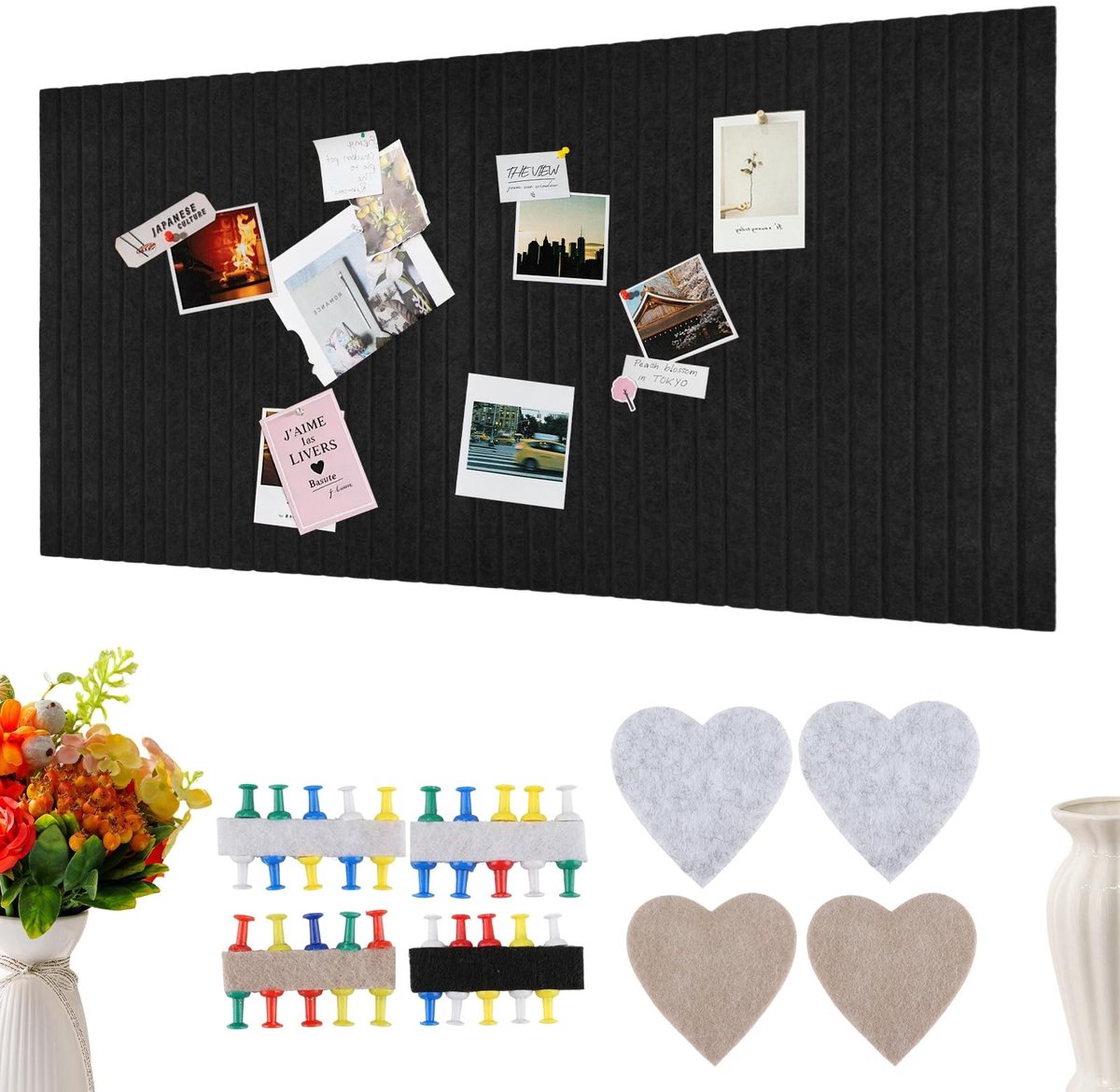 Omgoods - Grote Zelfklevende Vilt Prikbord 120 x 80 cm voor Kantoor en School