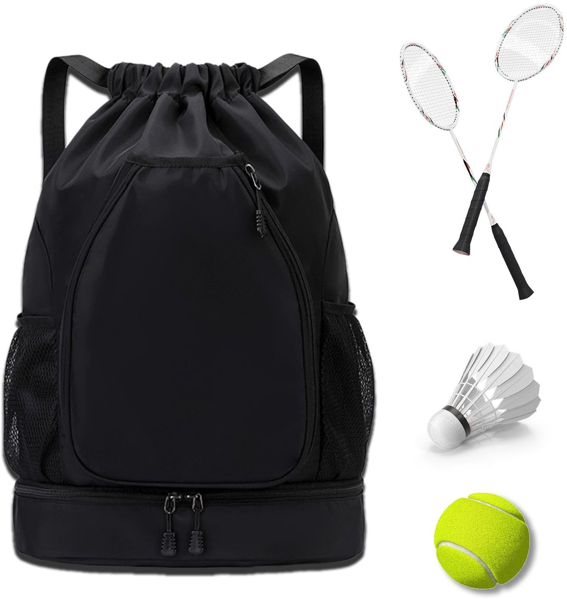 Omgoods - Unisex Tennis Backpack met Ruimte voor 2 Rackets en Schoencompartiment