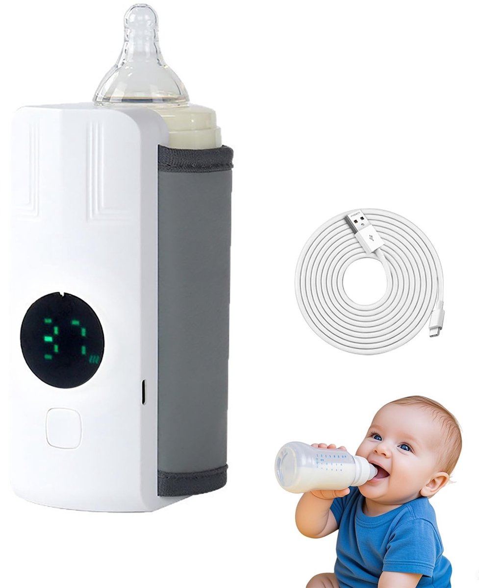 Omgoods - Draagbare Flessenwarmer voor Baby met LCD-Scherm