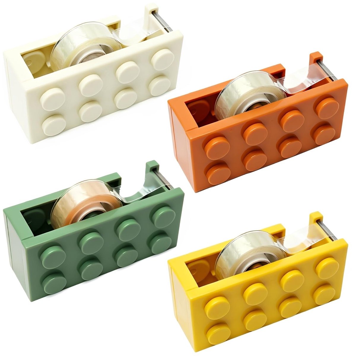Omgoods - Plakband Dispenser in Bouwsteenstijl voor Creatief Gebruik