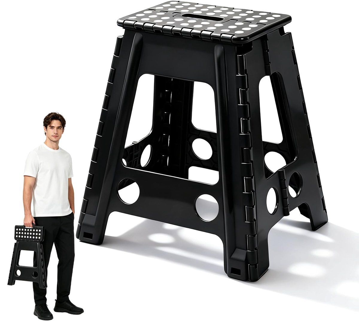 Omgoods - Inklapbare Opstapkruk 45 cm - Ruimtebesparend en Draagkracht tot 150 kg