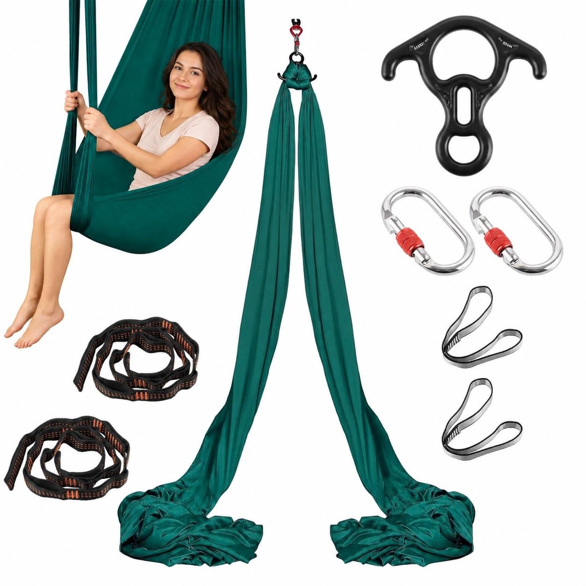 Omgoods - Hangstoelveerset - 2 Stuks Bevestiging voor Hangmat met Karabijnhaak