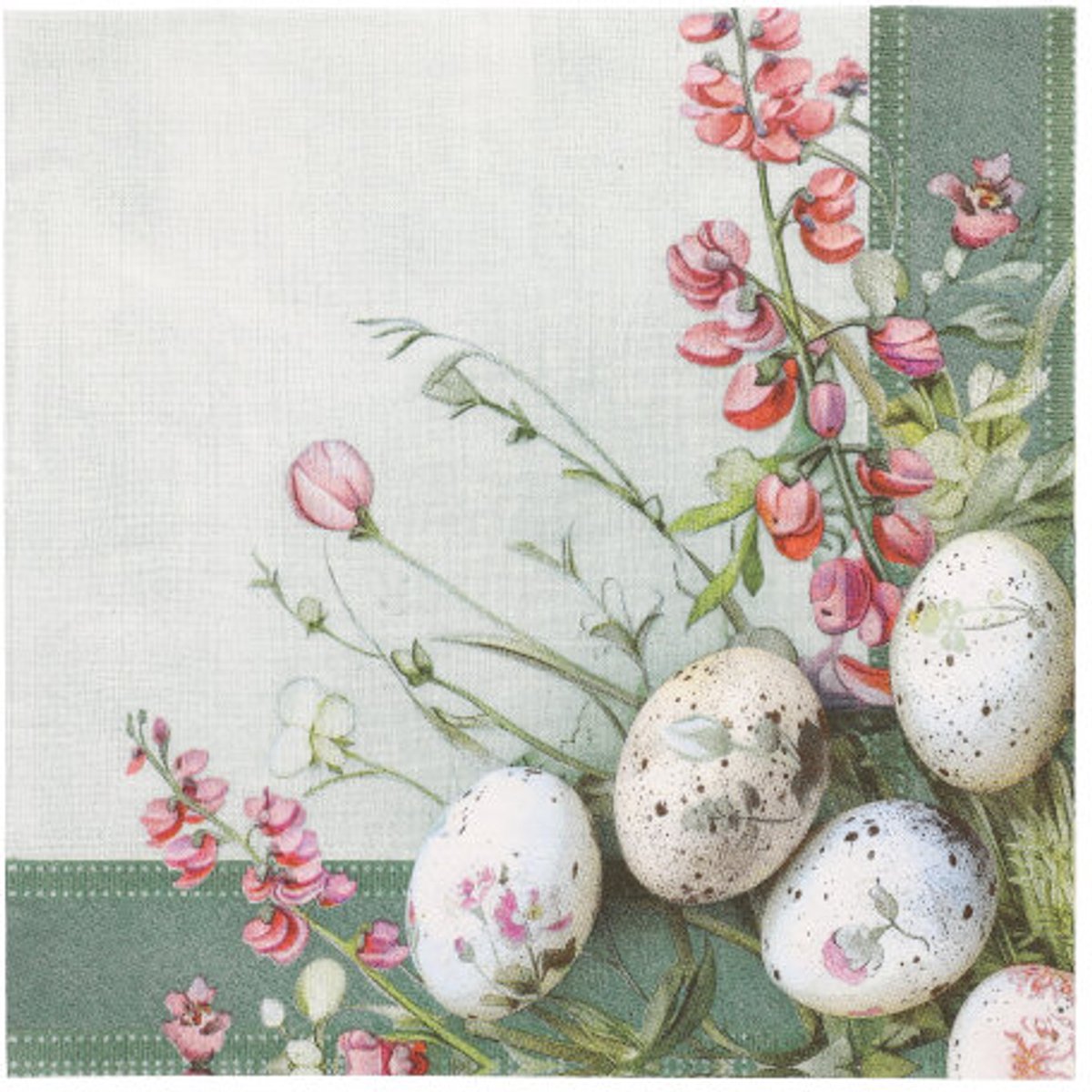 8x 50 Servetten 3-laags 1/4 vouw 40 cm x 40 cm Pastell Eggs