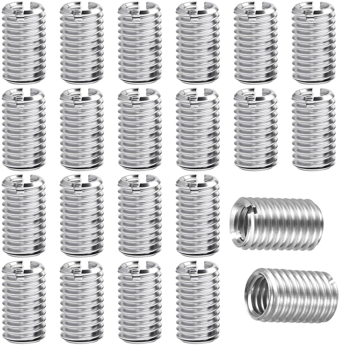 SnelShoppen - 20-delige Draadverloopset M10 naar M8 - RVS Draadinsert M8 - Hoogwaardige Draadadapter voor Industrie & Creatieve Projecten