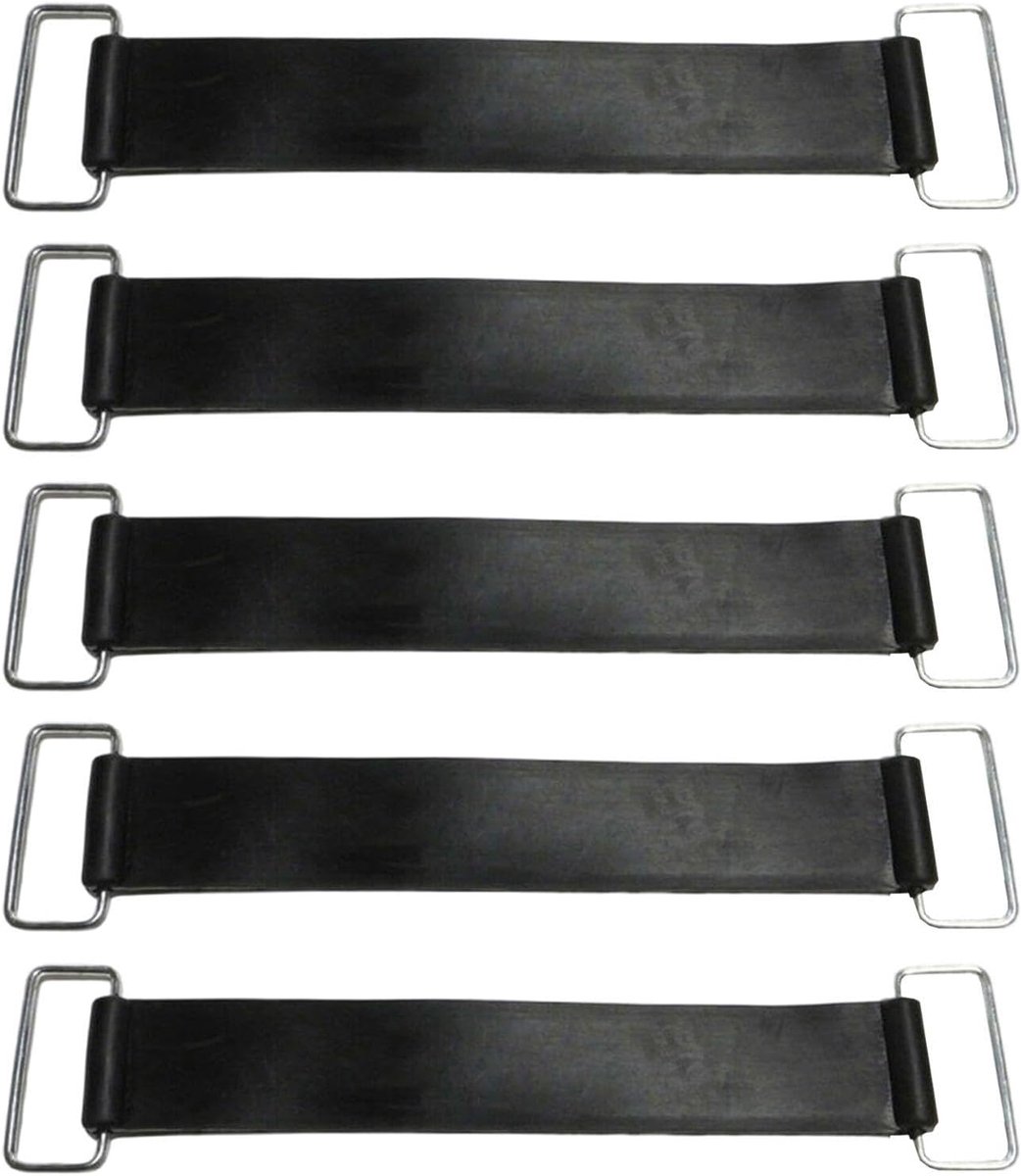 SnelShoppen - Pack van 5 Motorfiets Accurates Riemen, Elastische Accu Bevestigingsband, Motorfiets Accessoires voor Accu Bescherming, Zwart, 17.5 x 4