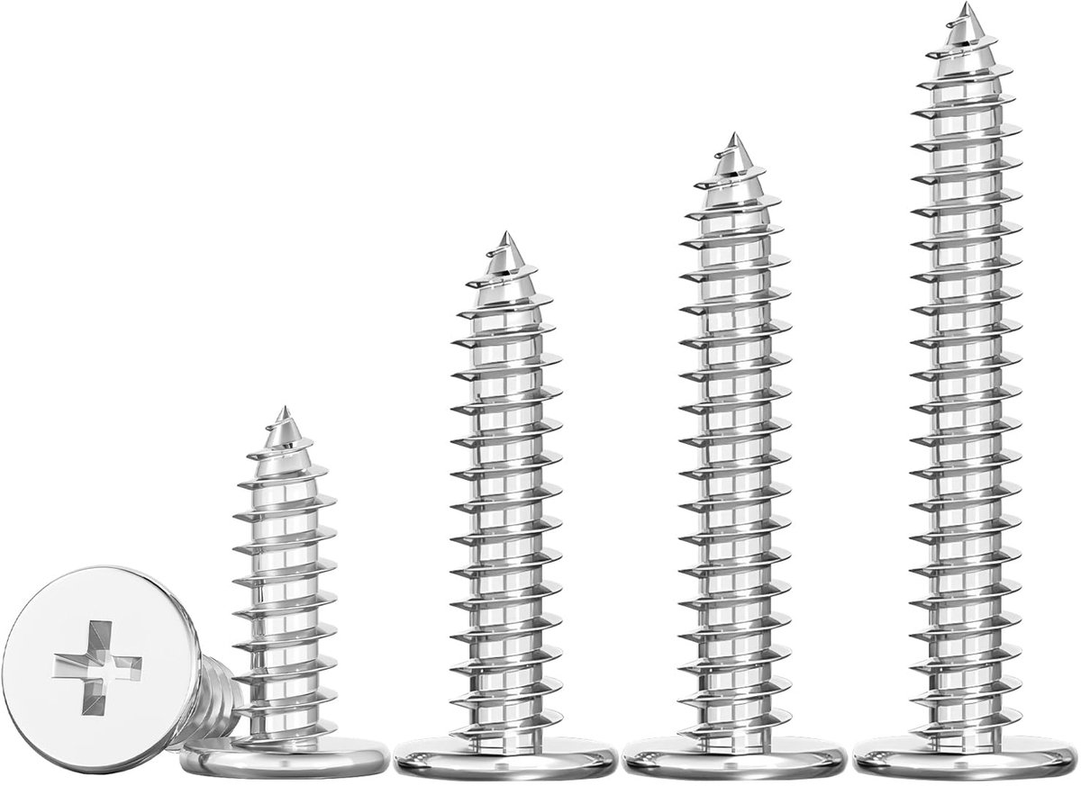 SnelShoppen - 20 Stuks Platte Schroeven M5 x 18mm, RVS Houtschroeven, Machine Schroeven voor Meubels en Klussen, Roestvrij Staal, Duurzaam en Sterk