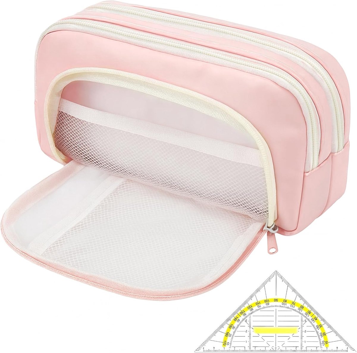 SnelShoppen - Multifunctionele Etui - Roze - Grote Capaciteit voor Meer dan 100 Pennen - Eco-vriendelijk Materiaal - Perfect voor School en Kantoor