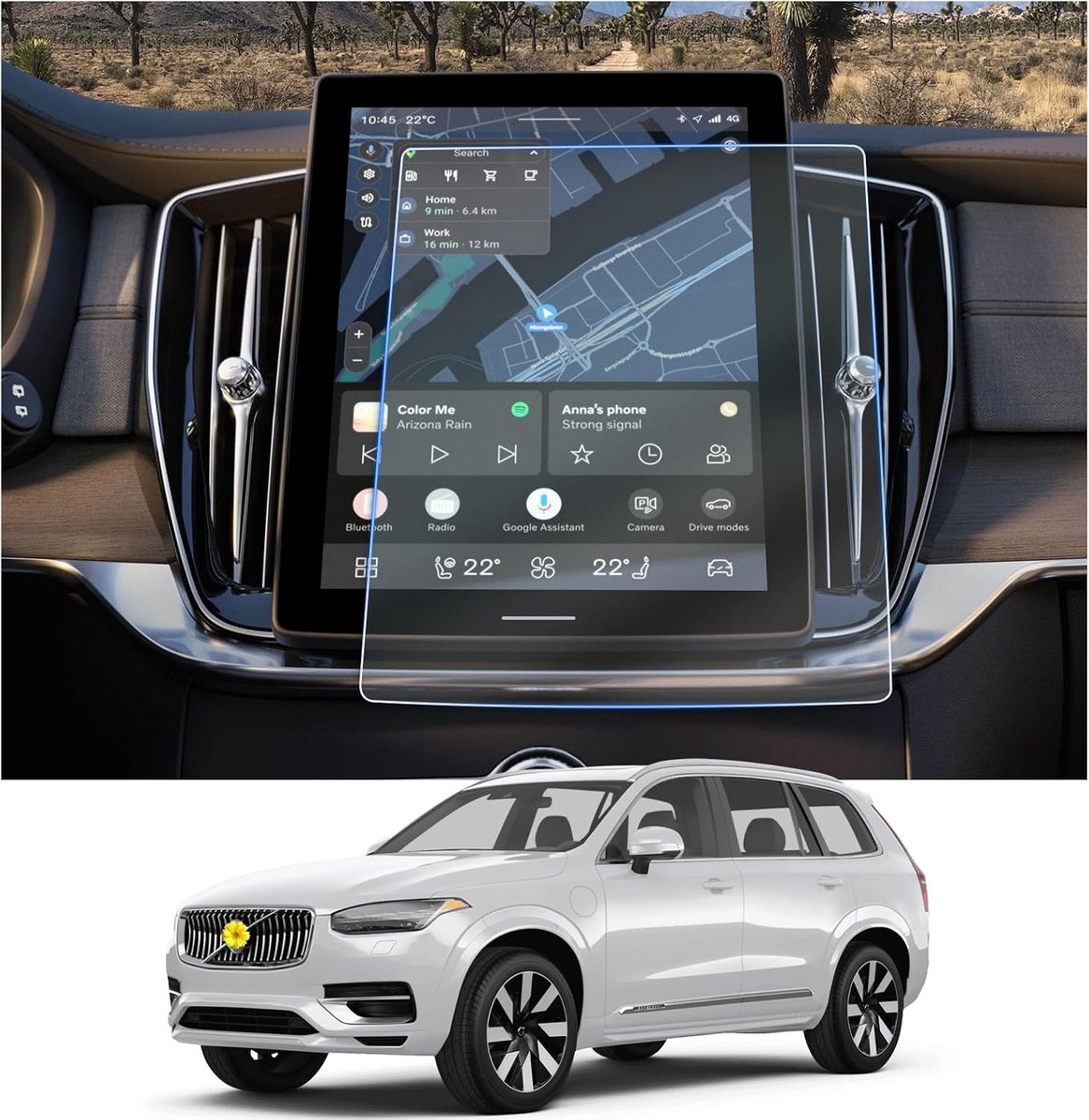 Navigatie screen protector 11,2 inch - nano-film - 6H krasbestendig - bescherming voor Volvo XC90 2025 2026 - ShopVlot