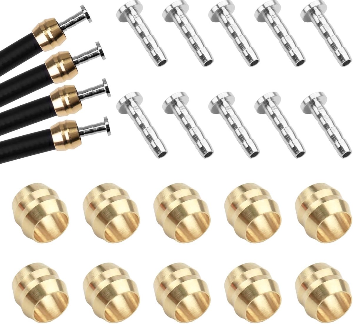 SnelShoppen - BH90 Schijfrem, Olijf en Pin 10 Sets Hydraulische Remleidingen, Geschikt voor Shimano Schijfrem Vervangonderdelen, Fietsonderdelen, Remk