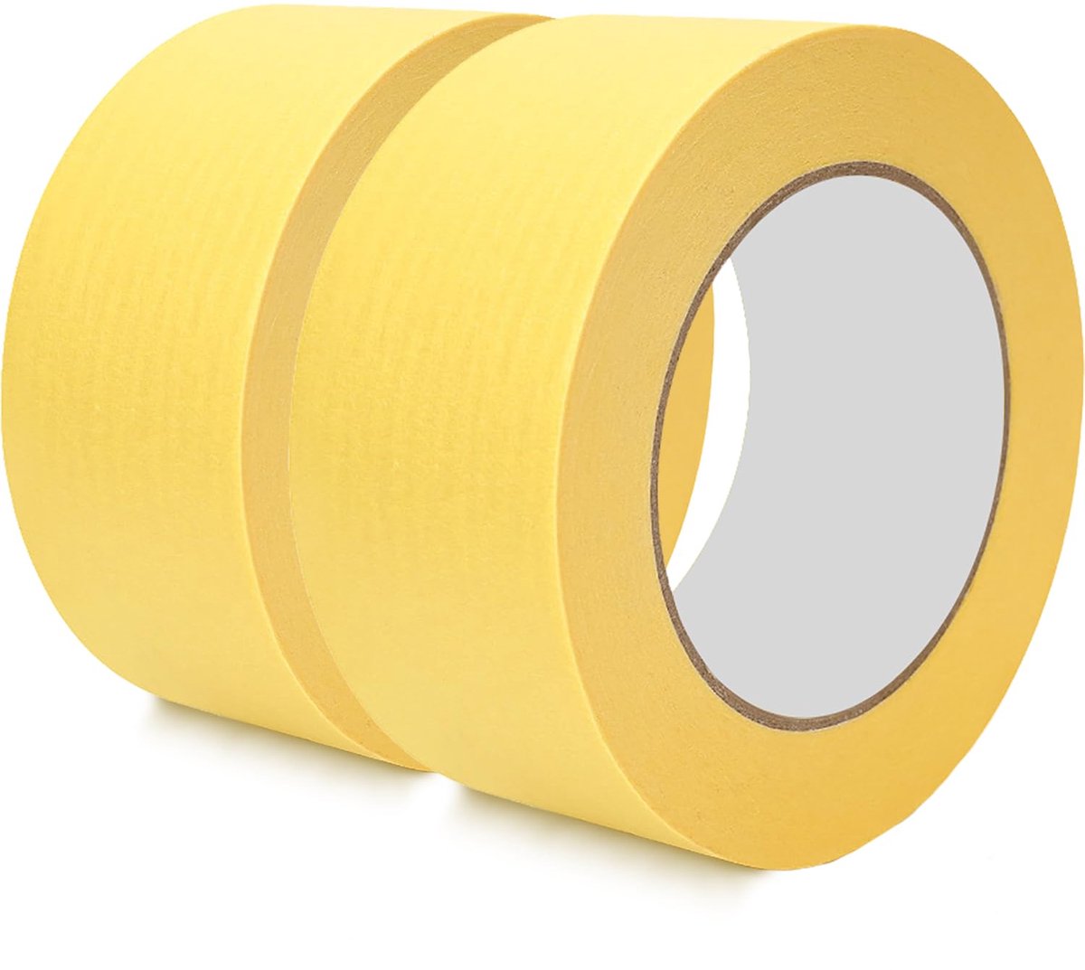 SnelShoppen - Verf Tape 50 mm x 50 m, 2 Rollen Gele Plakband, Hoge Hechting Decoratieve Tape, Scheurbaar en Waterdicht, Ideaal voor Decoratie, Auto Re