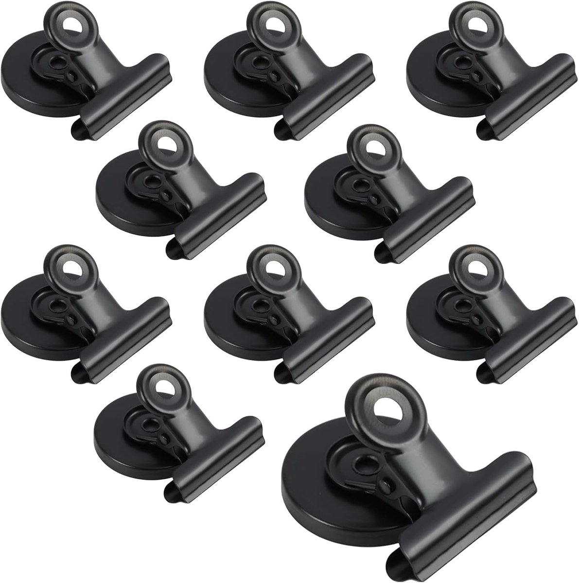 Magnetische koelkastclips 31mm - zwarte magnetische tangen - voor het ophangen van foto's en notities - ShopVlot