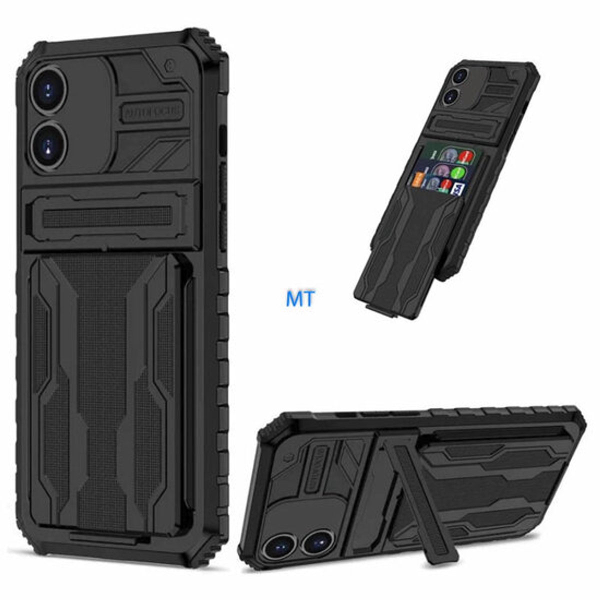 GREEN ON Armor Card Holder Anti Shock Case Galaxy A25 - Blauw