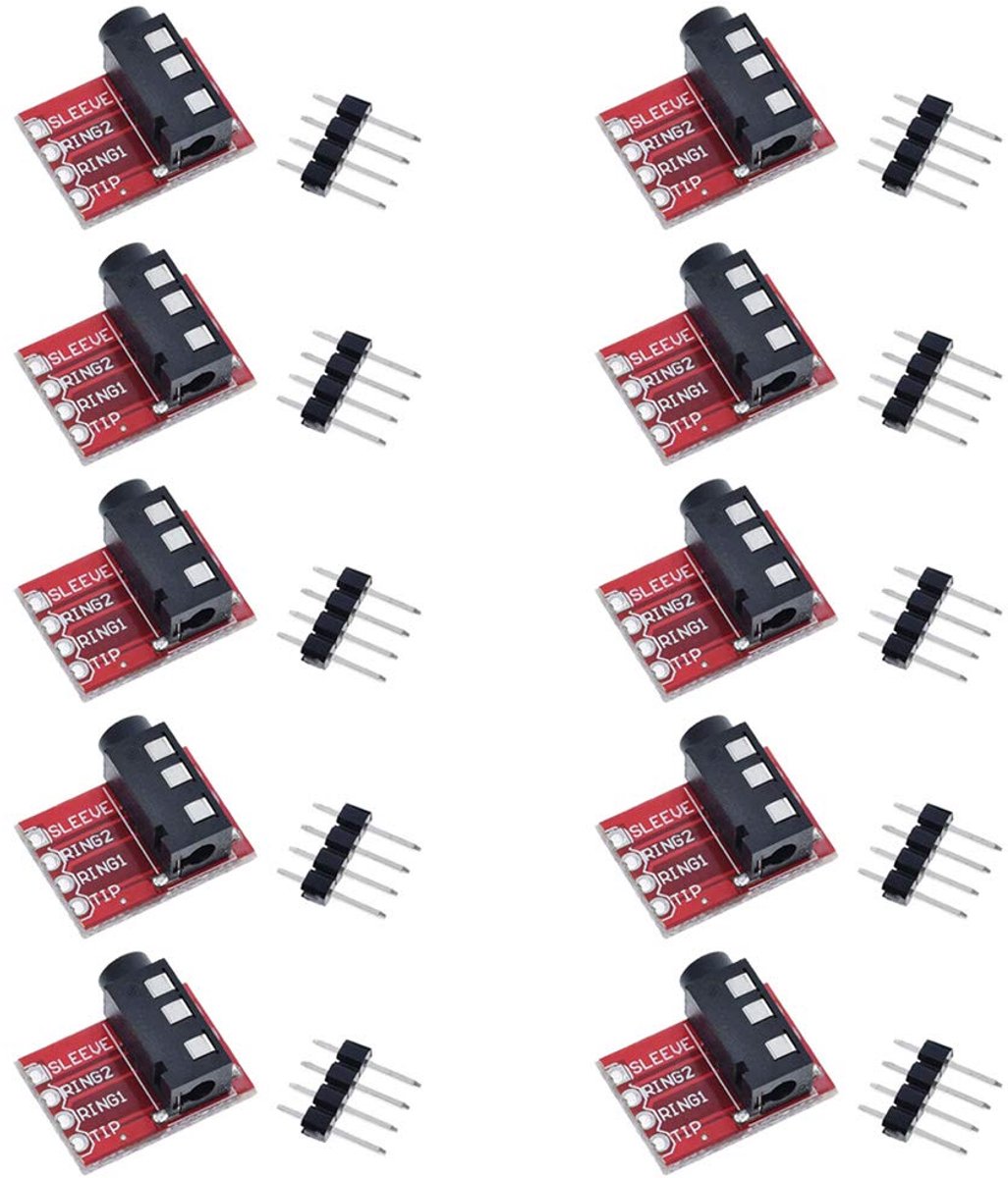 10 Pcs TRRS 3.5mm Audio Jack Breakout Board Headphone Video MP3 Jack Socket Module for Arduino! - ShopVlot