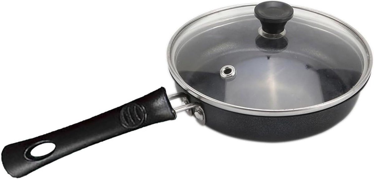 Mini Koekenpan - Enkel Ei Pan - Snel Ontbijten - Antiaanbaklaag - 12 cm - Zwart
