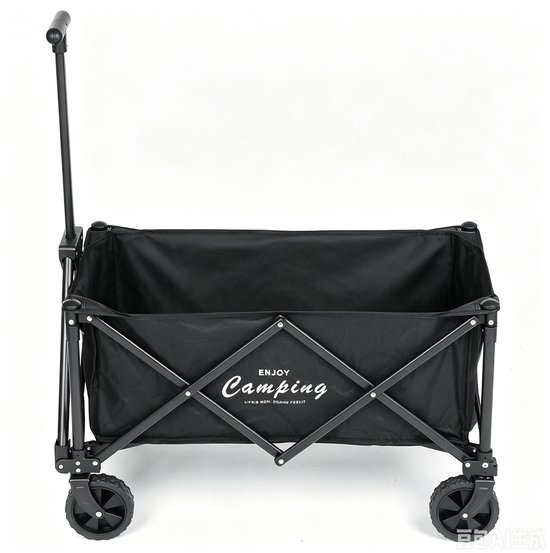 Bolderkar Opvouwbaar - Compacte Transportkar 73x49x36 cm - 150 kg Draagvermogen - Stevige Terreinwielen voor Gras, Zand en Bestrating - Inklapbare Handkar voor Camping, Strand en Tuin - Zwart van Bolderkar Opvouwbaar — afbeelding 2