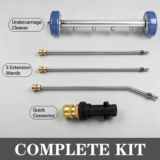 Ondervloerreiniger voor auto, vloerreiniger met 3 verlengbuizen en 1/4 inch snelaansluiting, 4000 psi, voor tuin, camper, trottoir, SUV, stijl i (stijl 2) — afbeelding 2