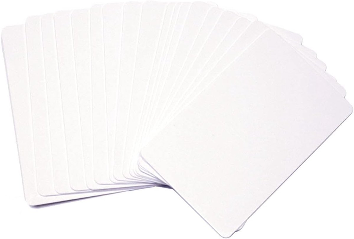 50 stuks blanco identiteitskaarten van hoogwaardig pvc, voor zebra-ID-printers, compatibel met alle plastic kaartprinters (creditcardgrootte)