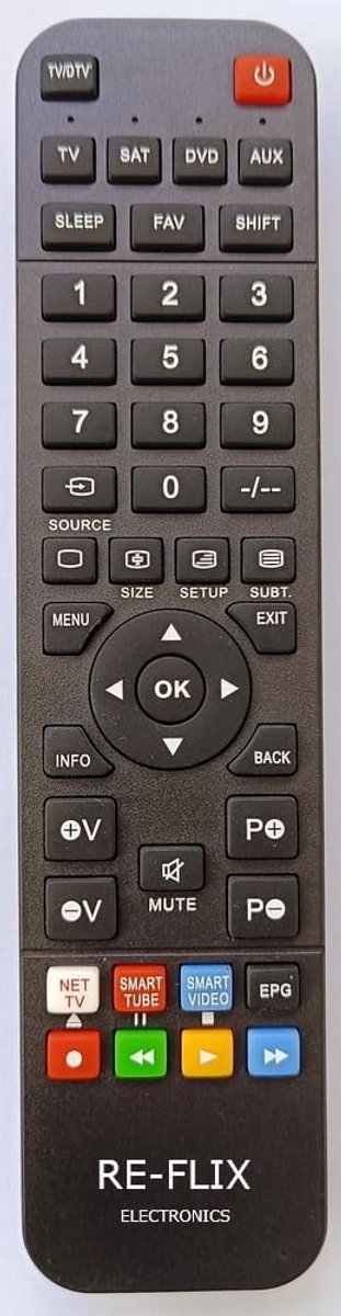 SnelShoppen - Re-Flix Light Afstandsbediening voor TV ZEM ZM1102 - Plug & Play - Smart TV Bediening met Streaming Knoppen - Ideaal voor Thuisgebruik