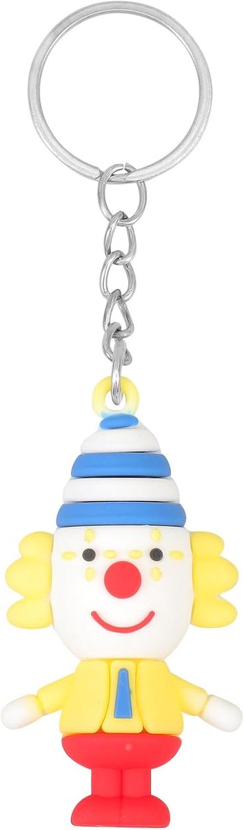 Clown Sleutelhanger van robuust materiaal, cartoon tashanger voor circusfeesten, compacte duurzame clownhanger voor sleutels en rugzak