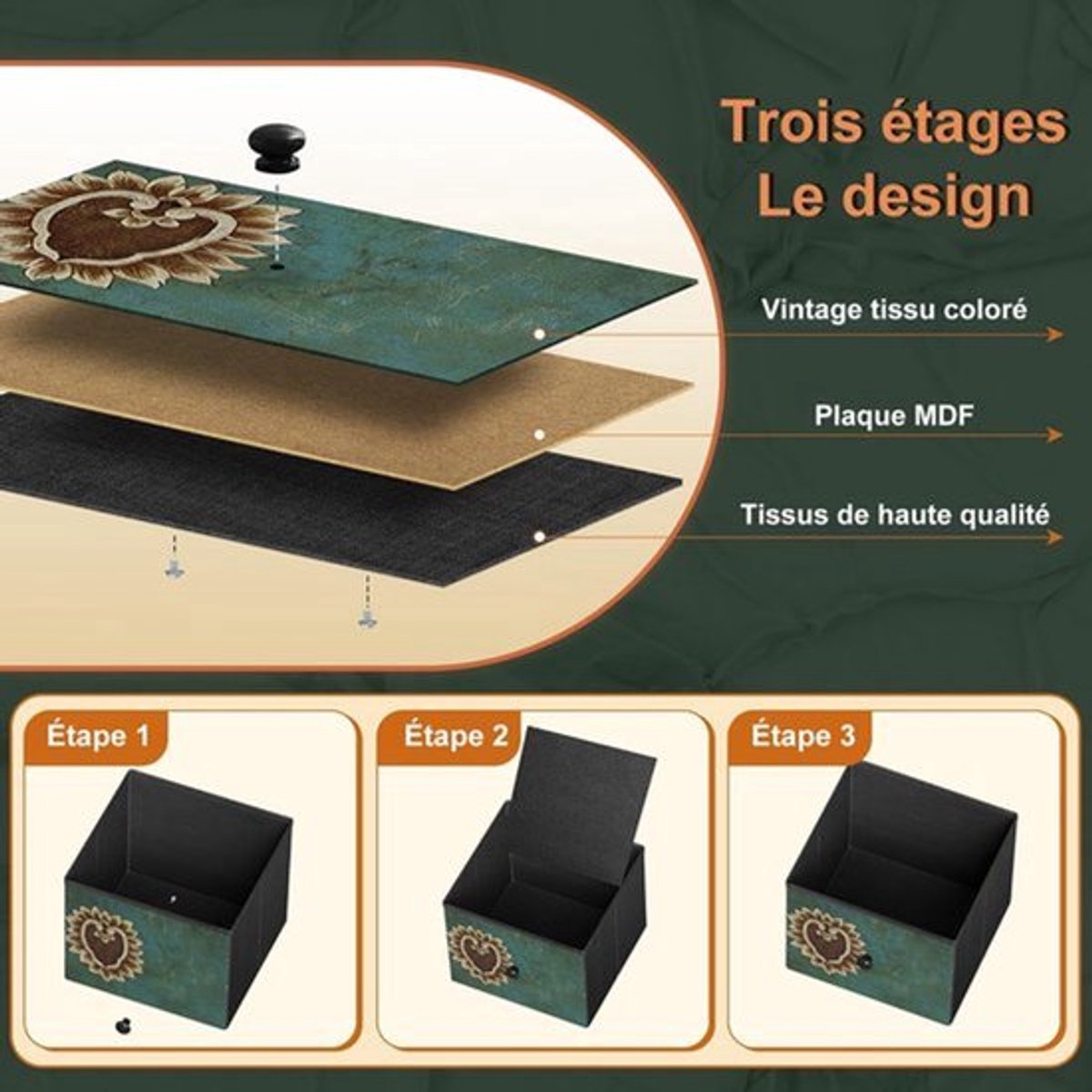 Ladecommode – Ladekast – Dressoir – Opbergkast – Kast 5 Lades – Stevig Metalen Frame – Massief Houten Bovenblad