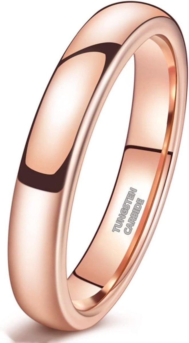 Ringen, voor dames en heren, wolfraam roségoud, stapelring, smal, eenvoudig, gepolijst, verlovingsringen, trouwringen, 2 mm, 4 mm, 6 mm