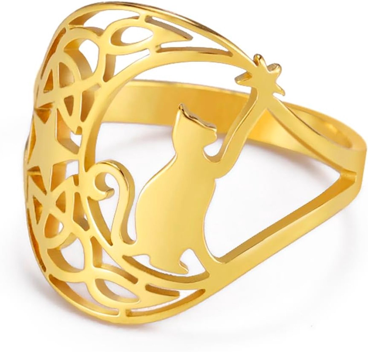 Ringen Rvs Leuke Katten Ring Belofte Ring Kat Fans Sieraden Gift Voor Vrouwen Meisjes
