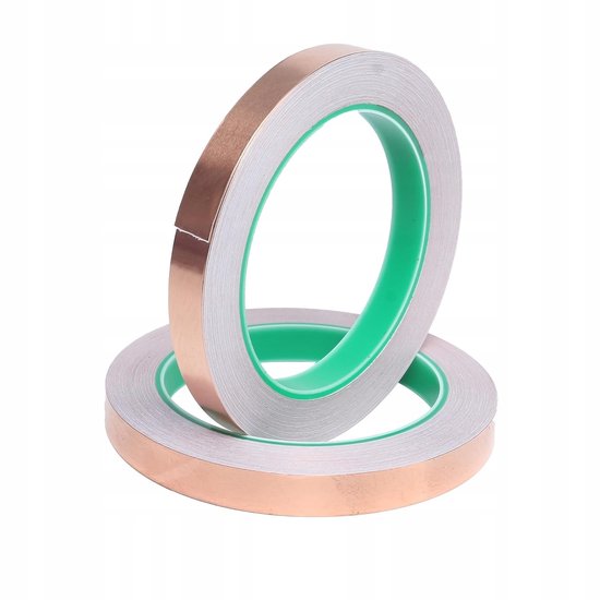 Koperband, eenzijdig geleidend plakband, 15 mm breed, 50 m lengte, 0,05 mm dik, doe-het-zelf kunsthandwerk, EMI-afscherming, slakkenbescherming, kopertape — afbeelding 2