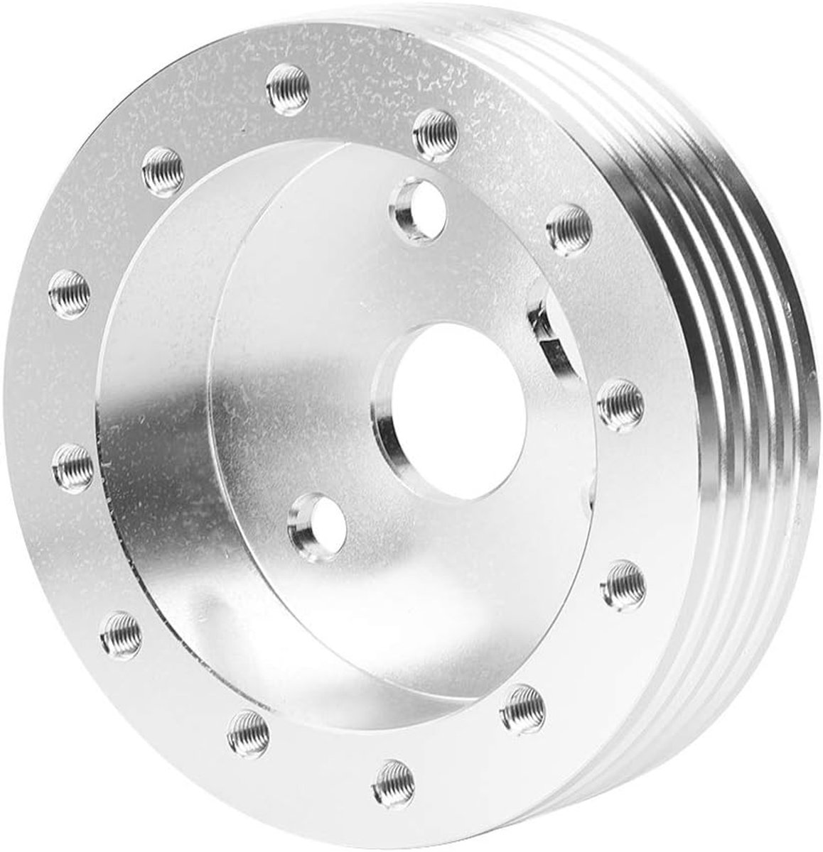 Adaptador De Volante, Grant Stuurwiel Adapter, Stuurwiel Adapter, Automotive Stuurwielen, 1In Aluminium Stuurwiel Hub Spacer voor 5 6 Hole Wielen naar 3 Hole Adapter (zwart) (Zilver)