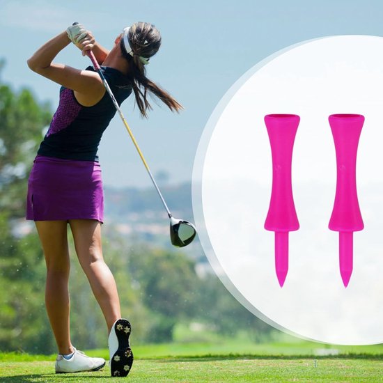 Roze Golf Tees - 100 Stuks van 57 mm (2-1/4 inch) Kunststof — afbeelding 3