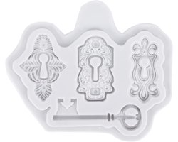 Yctze Keyhole Key Siliconen Mal voor Bakken en Cake Versieren (50-1767 grijs)
