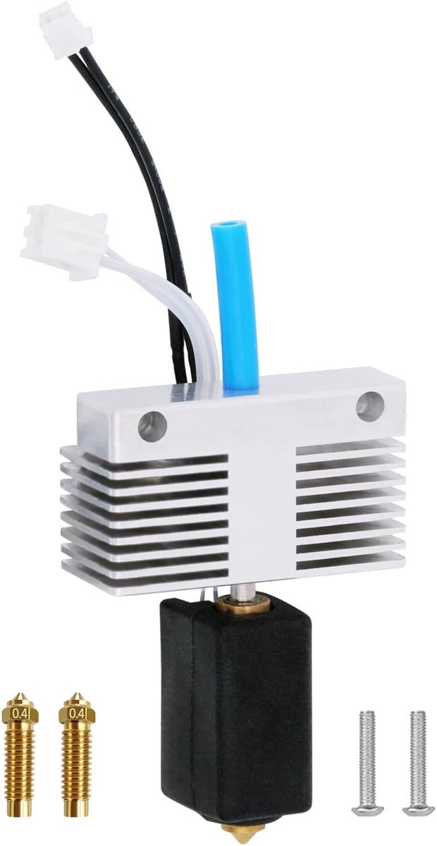 Kit voor ELEGOO Neptune 4 Plus/Neptune 4 Max, volledig metalen extruder, hot-end kit, hittebestendig verwarmingsblok met 2 stuks messing sproeiers van 0,4 mm
