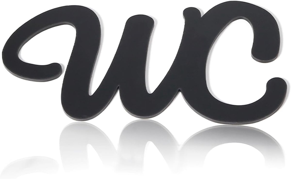 wc-stickers, 23 x 12,5 cm, grote deurstickers, acryl deurdecoratie, zwart, toiletpaneel voor deur, wc-decoratie voor winkelcentra