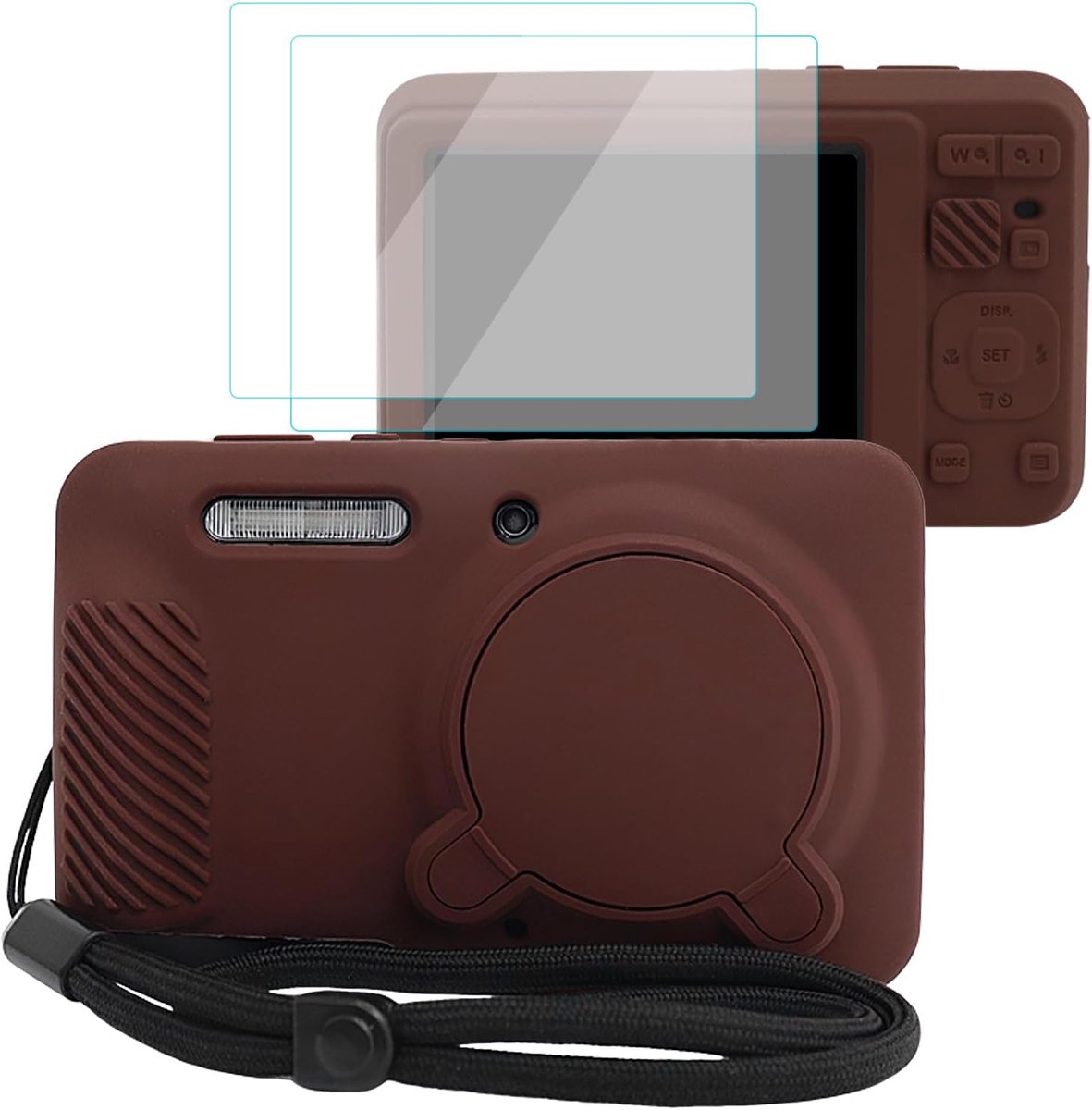 Cameratas voor KODAK PIXPRO FZ55 met 2 schermbeschermers en 1 handriem, siliconen, zachte beschermende lichtgewicht