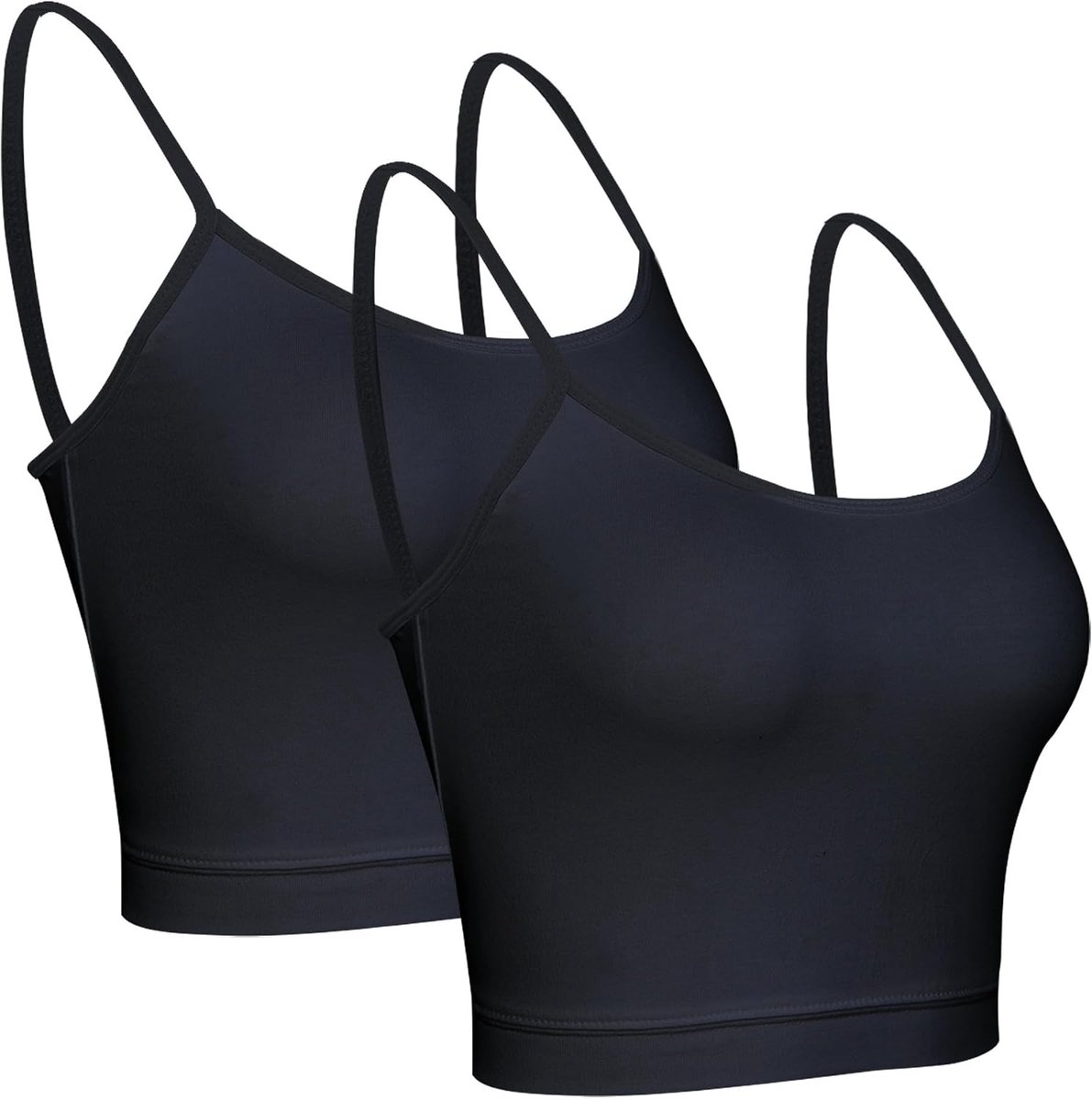 2 stuks crop tanktop 2 kleuren cami crop top met spaghettibandjes basic top voor dames