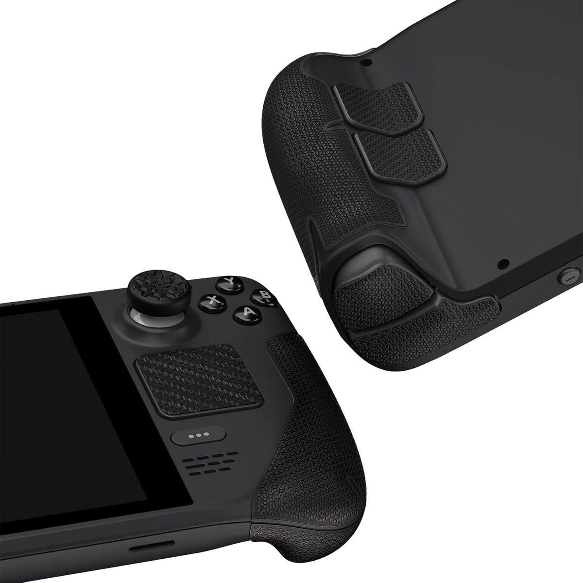 Controller Sticker voor Steam Deck LCD/OLED - Anti-Skid Gesplitst Antislip Beschermer Grip met Duim Grip Caps, Trigger Trackpads Back Button - Zwart