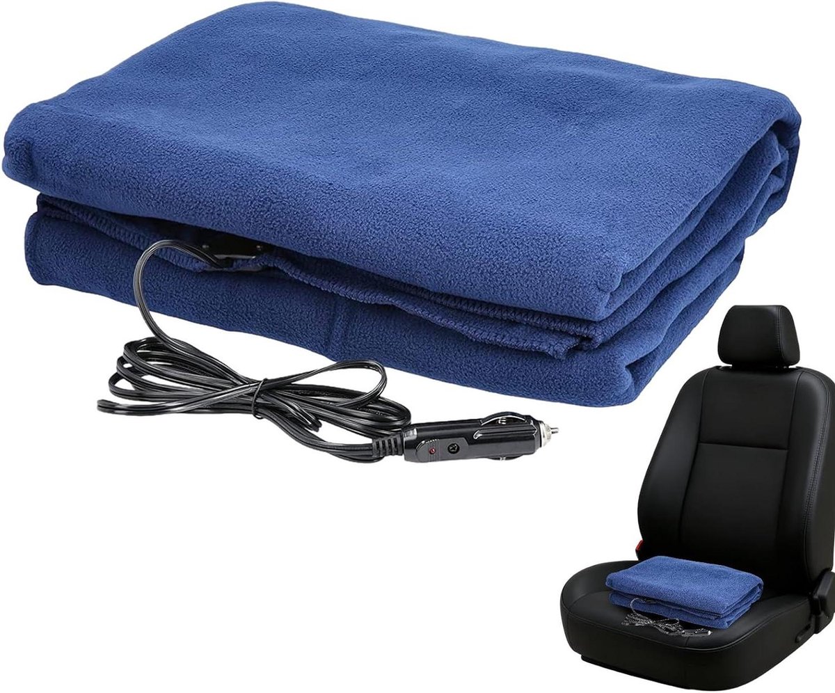 Verwarmde Autodeken - Elektrisch Deken - Comfortabele Rit - 3 Warmtestanden - 148 x 108 cm - Blauw