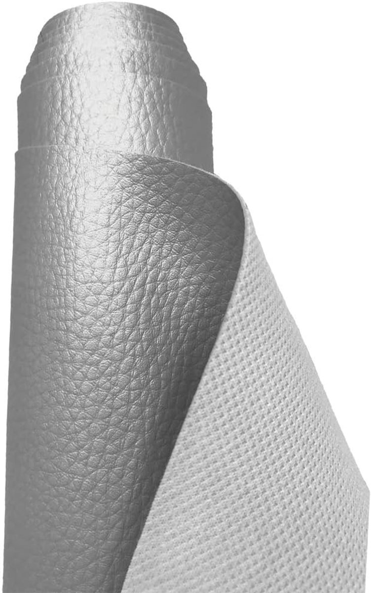 Stof, nepleer, vinyl, waterdicht, materiaal, voor kleding maken, bekleding, tafelkleed, tassen, korte broeken, rokjes, glimmend zilver, 1 meter, 100 x 140 cm