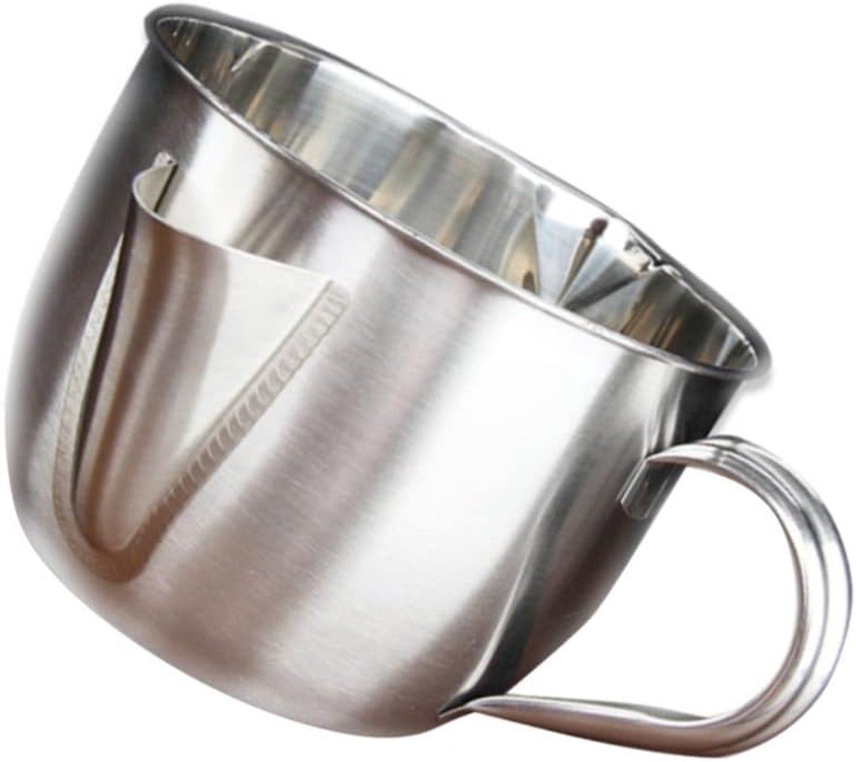Grease Separator Stainless Steel Oil Grease Separator Soup Strainer Grease Separator Bowl with Handle for Scooping Fat - ShopVlot