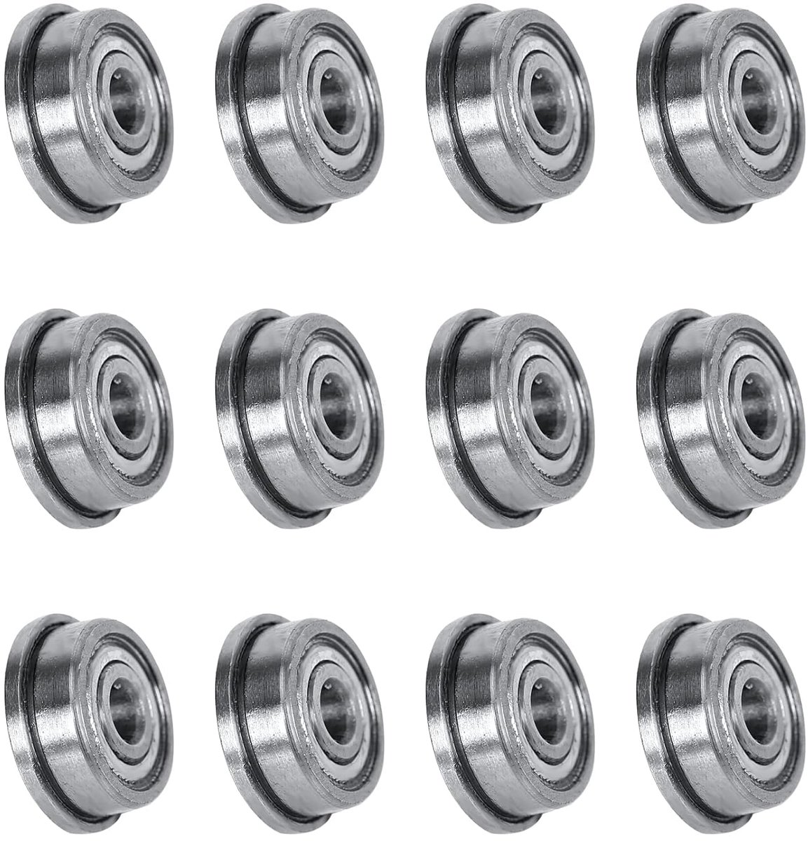SnelShoppen - 12x F623zz Kogellagers met Flens 3mm x 10mm x 4mm voor 3D Printers, DIY Mechanische Onderdelen, Hoge Kwaliteit, Staal