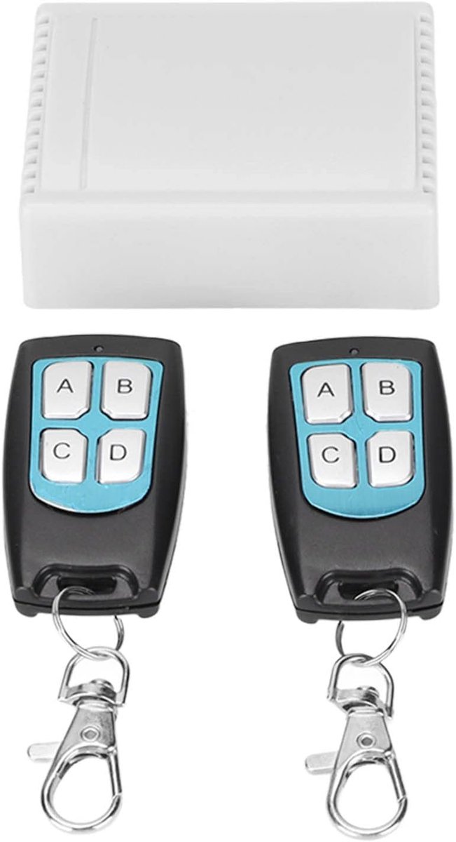 SnelShoppen - DC 12V Draadloze Afstandsbediening Schakelaar, 433Mhz Kanaal Remote Control Relay Switch, 4 Kanaals Draadloze RF Schakelaar voor Garage
