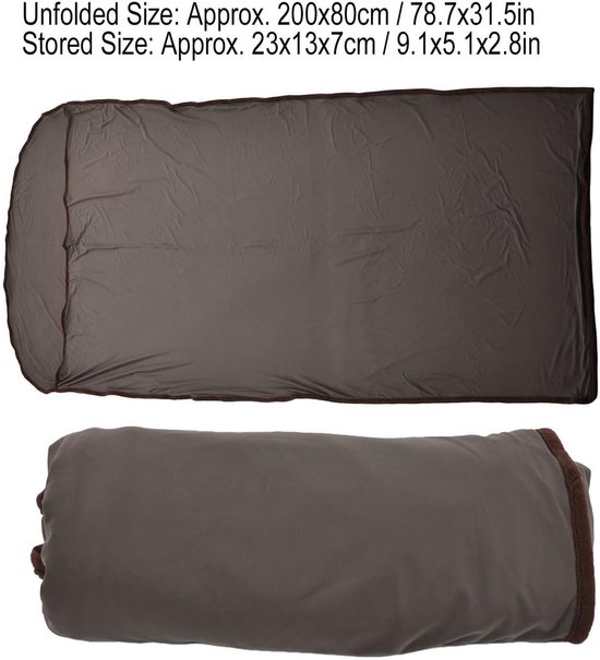 Slaapzakvoering - Reislaken - Kamperen en reizen - Ultralicht polyester - 200x80cm - Oranje — afbeelding 2