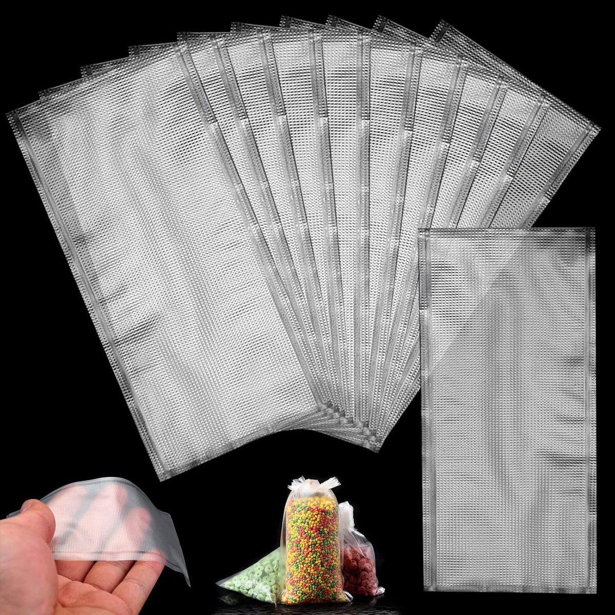 SnelShoppen - 200 Stuks PVA Zakjes, Snel Oplosbare PVA Zakjes voor Aas, Aardwormen, Maïs voor Nestelen (7 x 14cm), Milieuveilig en Praktisch