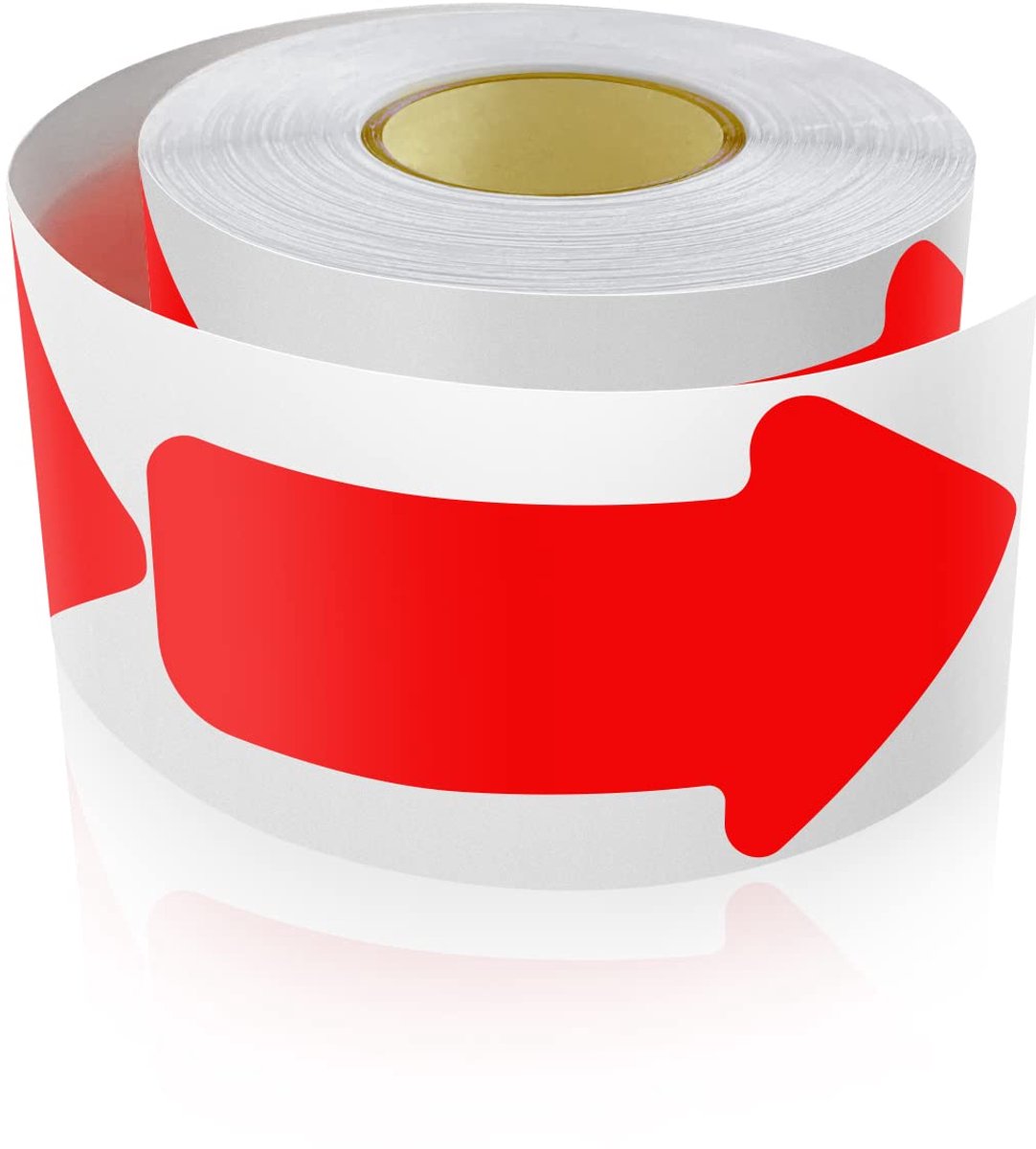 SnelShoppen - 200 Stuks Zelfklevende Pijlstickers 5 x 10 Cm Rol met Rode Pijlen, Weerbestendig en Herbruikbaar, Ideaal voor Evenementen en Richtingaan